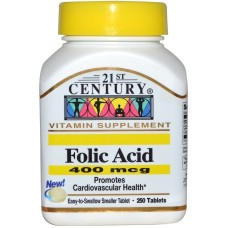 21st Century Folic Acid 400mcg (250таб)