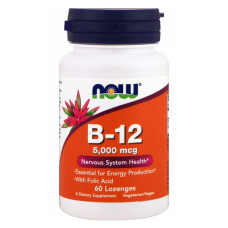 NOW - B-12 5000 mcg + Folic acid (60жев.таб)