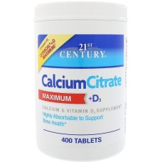 21st Century Calcium Citrate Maximum+D3 (400таб)