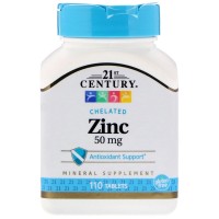 21st Century Chelated Zinc 50mg (110таб)