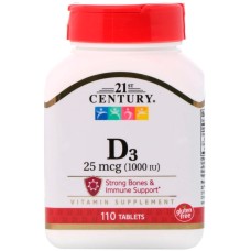 21st Century D3 25mcg (110таб)